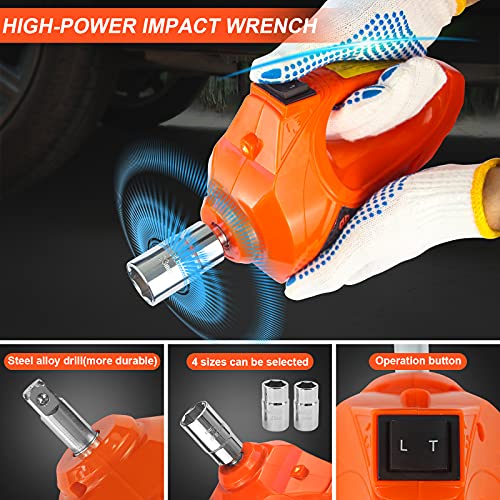 E-HEELP Electric Car Jack Kit 5Ton 12V Hydraulic Car Jack Lift with Electric Impact Wrench for SUV MPV Sedan Truck Change Tires Garage Repair | The Storepaperoomates Retail Market - Fast Affordable Shopping