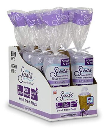 Color Scents Small Trash Bags – 4 Gallon, 480 Total Bags (8 Packs of 60 Count), Twist Tie – Lavender Bag in Lavender Scent | The Storepaperoomates Retail Market - Fast Affordable Shopping