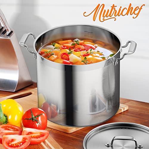 Stainless Steel Cookware Stock Pot – 24 Quart, Heavy Duty Induction Pot, Soup Pot With Stainless Steel, Lid, Induction, Ceramic, Glass and Halogen Cooktops Compatible – NCSPT24Q | The Storepaperoomates Retail Market - Fast Affordable Shopping