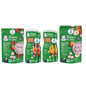 Gerber Snacks for Baby Variety Pack, Organic Yogurt Melts & Organic Puffs (Set of 7)