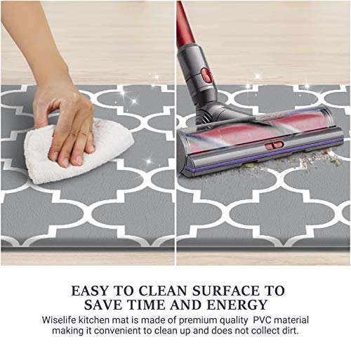WISELIFE Kitchen Mat Cushioned Anti-Fatigue Kitchen Rug, 17.3″x 59″ Waterproof Non-Slip Kitchen Mats and Rugs Heavy Duty Ergonomic Comfort Mat for Kitchen, Floor Home, Office, Sink, Laundry, Grey | The Storepaperoomates Retail Market - Fast Affordable Shopping