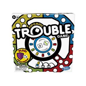 Hasbro Gaming Trouble Board Game Includes Bonus Power Die and Shield, Game for Kids Ages 5 and Up, 2-4 Players (Amazon Exclusive)