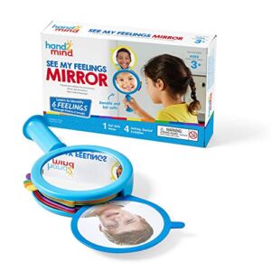 hand2mind See My Feelings Mirror, Social Emotional Learning, Shatterproof Mirror for Kids, Anger Management Toys, Anxiety Relief Items, Mindfulness for Kids, Calm Down Corner, Anxiety Toys (Set of 1)