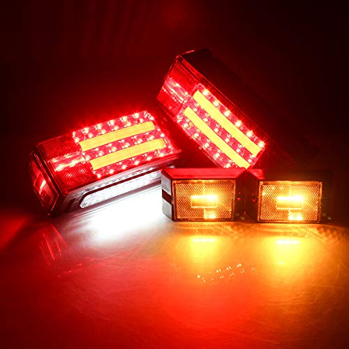 Linkitom New Submersible LED Trailer Light Kit, Super Bright Brake Stop Turn Tail License Lights for Camper Truck RV Boat Snowmobile Over 80″ Inches | The Storepaperoomates Retail Market - Fast Affordable Shopping