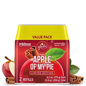 Glade Automatic Spray Refill, Air Freshener for Home and Bathroom, Apple of My Pie, 6.2 Oz, 2 Count
