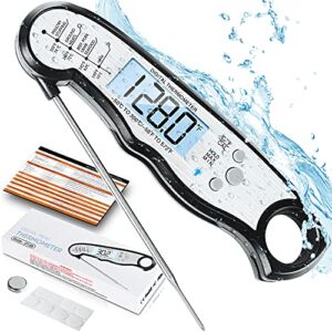 Instant Read Meat Thermometer for Grill and Cooking, Fast & Precise Digital Food Thermometer with Backlight, Magnet, Calibration, and Foldable Probe for Kitchen, Outdoor Grilling and BBQ!