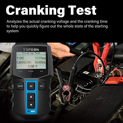 Car Battery Tester 12V Load Tester, TOPDON BT100 100-2000 CCA Automotive Alternator Tester Digital Auto Battery Analyzer Charging Cranking System Tester for Car Truck Motorcycle ATV SUV Boat Yacht | The Storepaperoomates Retail Market - Fast Affordable Shopping