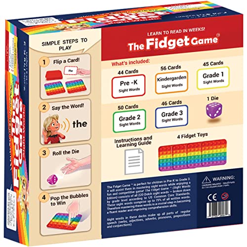 The Fidget Game Learn to Read in Weeks Master 220 High-Frequency Dolch Sight Words Curriculum-Appropriate for Pre-K to Grade 3 – Popping Mats & Dice | The Storepaperoomates Retail Market - Fast Affordable Shopping