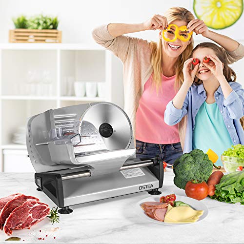 Meat Slicer 200W Electric Deli Food Slicer with Removable 7.5″ Stainless Steel Blade, Adjustable Thickness Meat Slicer for Home Use, Child Lock Protection, Easy to Clean, Cuts Meat, Bread and Cheese | The Storepaperoomates Retail Market - Fast Affordable Shopping