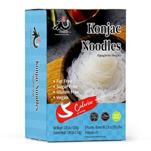 YUHO Shirataki Konjac Angel Hair Pasta, 8 Pack Inside, Vegan, Low Calorie Food, Gluten Free, Fat Free, Keto Friendly, Low Carbs, Holiday Gifts, Healthy Diet 53.61 Oz (1520 g)