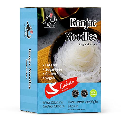 YUHO Shirataki Konjac Angel Hair Pasta, 8 Pack Inside, Vegan, Low Calorie Food, Gluten Free, Fat Free, Keto Friendly, Low Carbs, Holiday Gifts, Healthy Diet 53.61 Oz (1520 g) | The Storepaperoomates Retail Market - Fast Affordable Shopping
