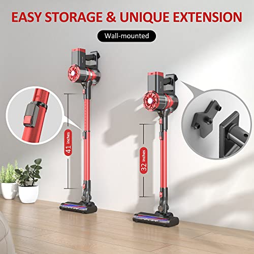Cordless Vacuum Cleaner, 180W Powerful Suction Stick Vacuum with 35 min Long Runtime Detachable Battery, 4 in 1 Lightweight Quiet Vacuum Cleaner Perfect for Hardwood Floor Pet Hair | The Storepaperoomates Retail Market - Fast Affordable Shopping