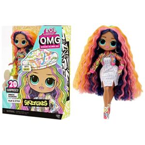 LOL Surprise OMG Sketches Fashion Doll with 20 Surprises Including Accessories in Stylish Outfit, Holiday Toy Great Gift for Kids Girls Boys Ages 4 5 6+ Years Old & Collectors