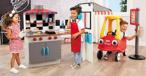 Little Tikes Real Wood Drive-Thru Diner Wooden Play Kitchen with Realistic Lights Sounds and Multi-Sided Play, 40+ Accessories Set, Gift for Kids, Toy for Girls & Boys Ages 3 4 5+ Years | The Storepaperoomates Retail Market - Fast Affordable Shopping