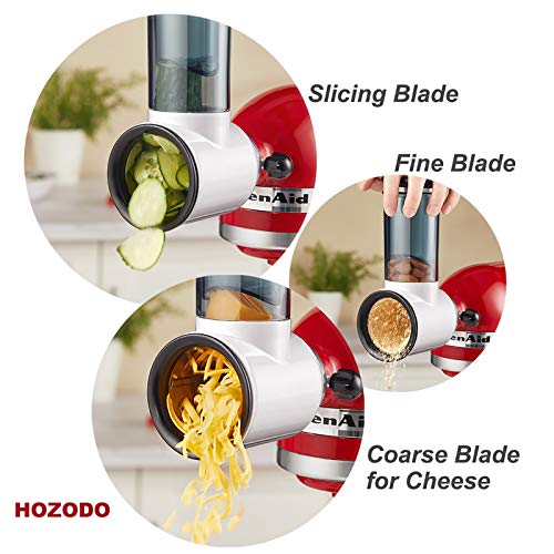 Slicer Shredder Attachment for Kitchenaid Stand Mixer,Cheese Grater Attachment for KitchenAid Stand Mixer, Food Processor with 3 Blades by Hozodo | The Storepaperoomates Retail Market - Fast Affordable Shopping