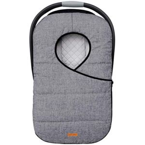 liuliuby Winter Baby Car Seat Cover – Cold Weather Insulated Carseat Bunting Bag/Blanket Accessories for Newborn & Infant – Keeps Babies Warm and Cozy – Carrier Canopy for Boys & Girls (Heather Gray)