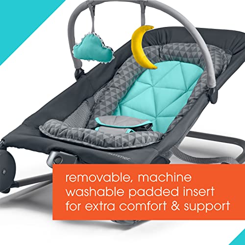 Summer 2-in-1 Bouncer & Rocker Duo (Gray and Teal) Convenient and Portable Rocker and Bouncer for Babies Includes Soft Toys and Soothing Vibrations | The Storepaperoomates Retail Market - Fast Affordable Shopping