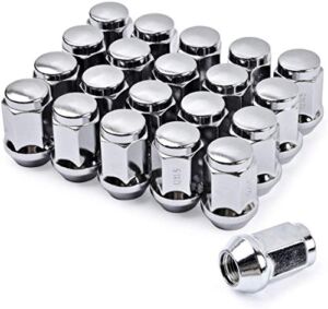 MIKKUPPA M12x1.5 Lug Nuts – Replacement for 2006-2019 Ford Fusion, 2000-2019 Ford Focus, 2001-2019 Ford Escape Aftermarket Wheel – 20pcs Chrome Closed End Lug Nuts