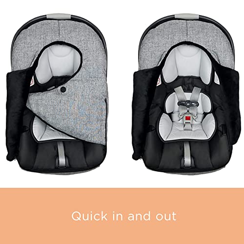 liuliuby Winter Baby Car Seat Cover – Cold Weather Insulated Carseat Bunting Bag/Blanket Accessories for Newborn & Infant – Keeps Babies Warm and Cozy – Carrier Canopy for Boys & Girls (Heather Gray) | The Storepaperoomates Retail Market - Fast Affordable Shopping