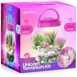 Light-Up Unicorn Terrarium Kit for Kids – Kids Birthday Gifts for Kids – Best Unicorn Toys & Activities Kits Presents – Arts & Crafts Stuff for Little Girls & Boys Age 4 5 6 7 8-12 Year Old Girl Gift