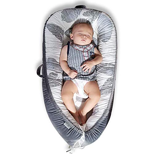 Mamibaby Baby Lounger – Ultra Soft 100% Cotton & Breathable Fiberfill Newborn Lounger, Portable Adjustable Infant Floor Seat for Travel, Newborn Must Have Essentials Baby Registry Search(Leaves) | The Storepaperoomates Retail Market - Fast Affordable Shopping