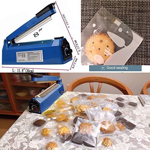 Impulse Heat Sealer Manual Bags Sealer Heat Sealing Machine 8 Inch Impulse Sealer Machine for Plastic Bags PE PP Bags with Extra Replace Element Grip | The Storepaperoomates Retail Market - Fast Affordable Shopping