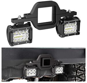 Nilight 2 PCS 4 Inch 60W Led Pods with 2.5 Inch Tow Hitch Mounting Brackets LED Backup Reverse Lights Rear Search Lighting Led Light Bar for Pickup ATV SUV Truck Trailer Boat