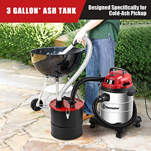 Vacmaster VOC508S 1102 5 Gallon Stainless Steel Wet Dry Shop Vacuum and 3 Gallon Ash Tank Combo | The Storepaperoomates Retail Market - Fast Affordable Shopping