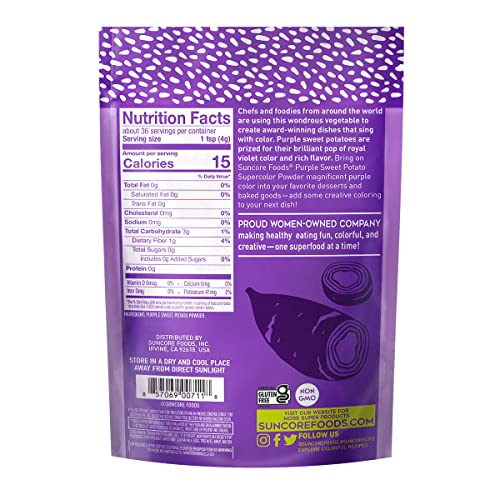 Suncore Foods Purple Sweet Potato Supercolor Powder, Purple Food Coloring Powder, Gluten-Free, Non-GMO, 5oz (1 Pack) | The Storepaperoomates Retail Market - Fast Affordable Shopping
