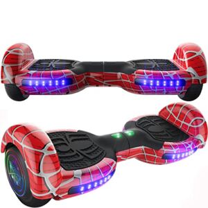 Emaxusa Hoverboard for Kids, with Bluetooth Speaker and LED Lights 6.5″ Self Balancing Scooter Hoverboard for Kids Ages 6-12 (Red)