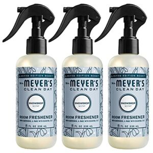 Mrs. Meyer’s Room and Air Freshener Spray, Non-Aerosol Spray Bottle Infused with Essential Oils, Limited Edition Snowdrop, 8 fl. oz – Pack of 3
