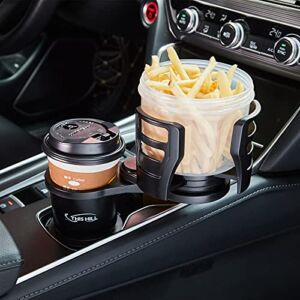 2 in 1 Multifunctional Car Cup Holder Expander Adapter with Adjustable Base,All Purpose Car Cup Holder and Organizer for Snack Bottles Cups Drinks…