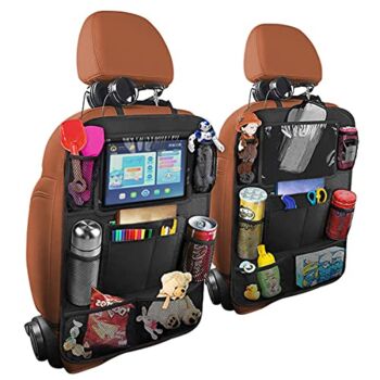 Car Seat Back Organizer, 2 Pack Waterproof and Durable Car Seat Organizers with 10″ Table Holder, 9 Storage Pockets, Car Seat Back Storage Organizer for Kids, Travel Accessories | The Storepaperoomates Retail Market - Fast Affordable Shopping