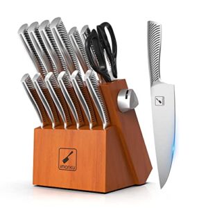Kitchen Knife Set with Block, imarku 14-Piece High Carbon Stainless Steel Knife Set, Dishwasher Safe Kitchen Knives, Chef Knife Set with Built-in Sharpener, Ergonomic Handle, Practical Christmas Gifts