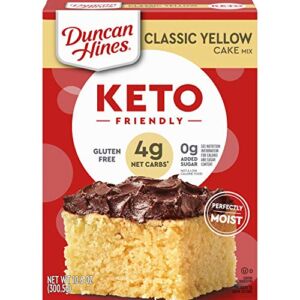 Duncan Hines Keto Friendly Classic Yellow Cake Mix, Gluten Free, Zero Sugar Added, 10.6 oz