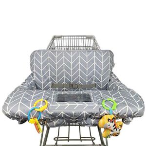 Shopping Cart Cover for Baby Cotton High Chair Cover, Reversible, Machine Washable for Infant, Toddler, Boy or Girl Large (Grey Arrow Print)