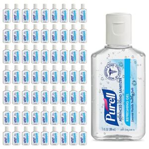 Purell Advanced Hand Sanitizer Refreshing Gel, Clean Scent, 1 fl oz Travel Size flip-Cap Bottle (Pack of 72) – 3901-72-CMR