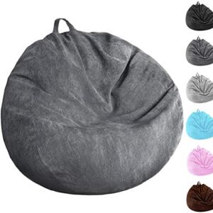 Bean Bag Chair Cover (No Filler) Washable Ultra Soft Corduroy Sturdy Zipper Beanbag Cover for Organizing Plush Toys or Textile, Sack Bean Bag for Adults, Teens