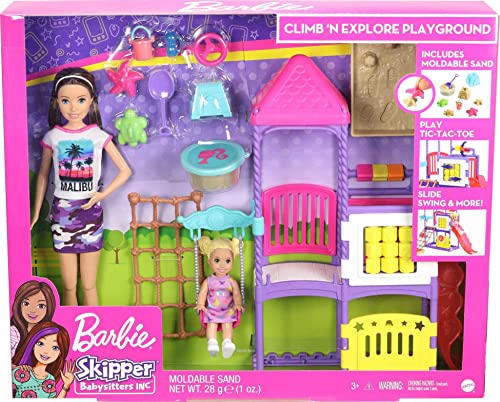 Barbie Skipper Babysitters Inc. Climb ‘n Explore Playground Dolls & Playset with Babysitting Skipper Doll, Toddler Doll, Play Station, Moldable Sand & Accessories for Kids 3 to 7 Years Old | The Storepaperoomates Retail Market - Fast Affordable Shopping