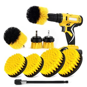 Shieldpro Drill Brush Attachment Set,Power Cleaning Scrub Brush,All Purpose Drill Brushes with Extend Long Attachment for Bathroom and Kitchen Surface,Grout,Tub,Shower,Tile,Corners, Automotive-Yellow | The Storepaperoomates Retail Market - Fast Affordable Shopping