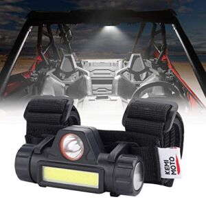 kemimoto UTV Dome Light Roll Bar Cage Mount Interior Lights Compatible with Polaris RZR Can Am Talon Kawasaki Golf Cart Boat Off-Road-Work for 1.25“-2.0″ Roll Bar or Ironwork