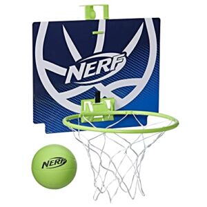NERF Nerfoop — The Classic Mini Foam Basketball and Hoop — Hooks On Doors — Indoor and Outdoor Play — A Favorite Since 1972 , Blue