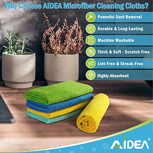 AIDEA Microfiber Cleaning Cloths-50PK, All-Purpose Softer Highly Absorbent, Lint Free – Streak Free Wash Cloth for House, Kitchen, Car, Window, Gifts(12in.x 12in.) | The Storepaperoomates Retail Market - Fast Affordable Shopping