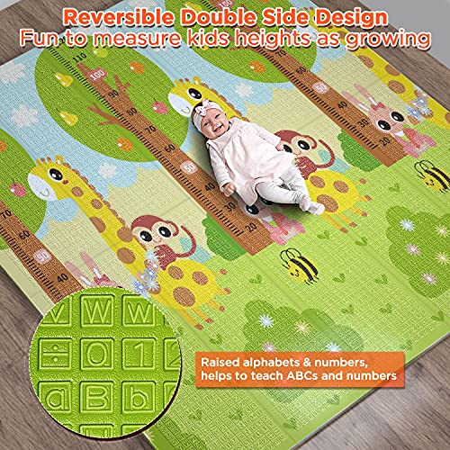 Gimars XL BPA Free 0.6 in Reversible Foldable Baby Play Mat, Waterproof Foam Floor Baby Crawling Mat, Portable Baby Playmat for Infants, Toddler, Kids, Indoor Outdoor Use (79 x71x0.6inch) | The Storepaperoomates Retail Market - Fast Affordable Shopping