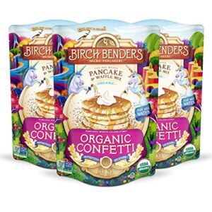 Birch Benders Organic Confetti Just-Add-Water Pancake & Waffle Mix, 3 Pack (14oz Each), 42 Oz
