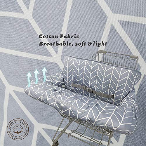 Shopping Cart Cover for Baby Cotton High Chair Cover, Reversible, Machine Washable for Infant, Toddler, Boy or Girl Large (Grey Arrow Print) | The Storepaperoomates Retail Market - Fast Affordable Shopping