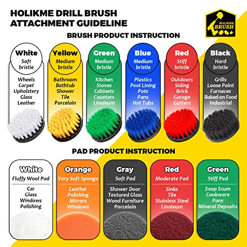 Holikme 30 Piece Drill Brush Attachments Set,Scrub Pads & Sponge, Power Scrubber Brush with Extend Long Attachment All Purpose Clean for Grout, Tiles, Sinks, Bathtub, Bathroom, Kitchen | The Storepaperoomates Retail Market - Fast Affordable Shopping