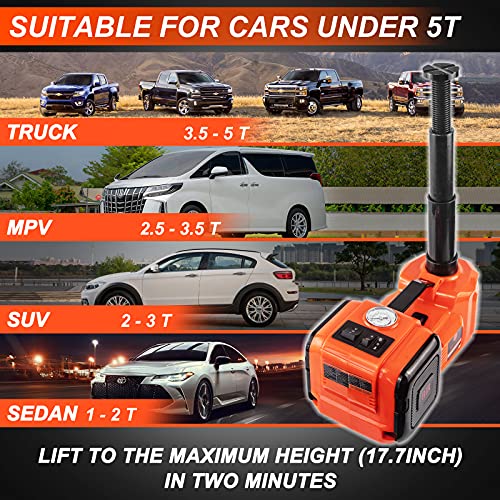 E-HEELP Electric Car Jack Kit 5Ton 12V Hydraulic Car Jack Lift with Electric Impact Wrench for SUV MPV Sedan Truck Change Tires Garage Repair | The Storepaperoomates Retail Market - Fast Affordable Shopping