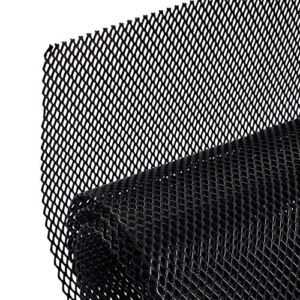 AggAuto Universal 40″x13″ Car Grill Mesh – Aluminum Alloy Automotive Grille Insert Bumper 3x6mm Rhombic Hole, One of the Most Multifunctional Shape Grids 100x33cm Black