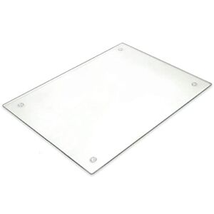 Tempered Glass Cutting Board – Long Lasting Clear Glass – Scratch Resistant, Heat Resistant, Shatter Resistant, Dishwasher Safe. (Large 12×16″)